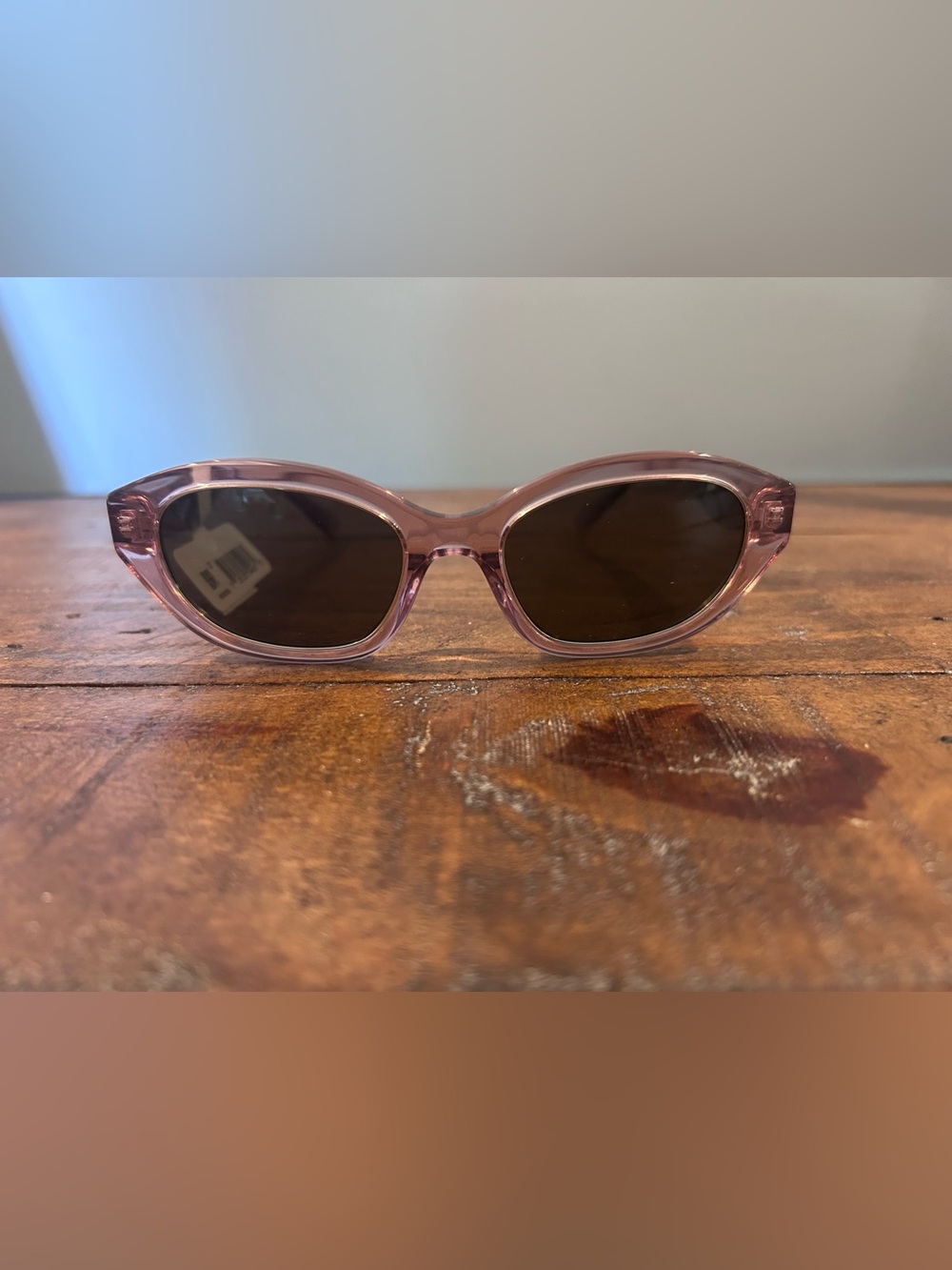 NWT Tory Burch Transparent Pink/Dark Brown 52mm Non Polarized Sunglasses w/Case. - Picture 2 of 6
